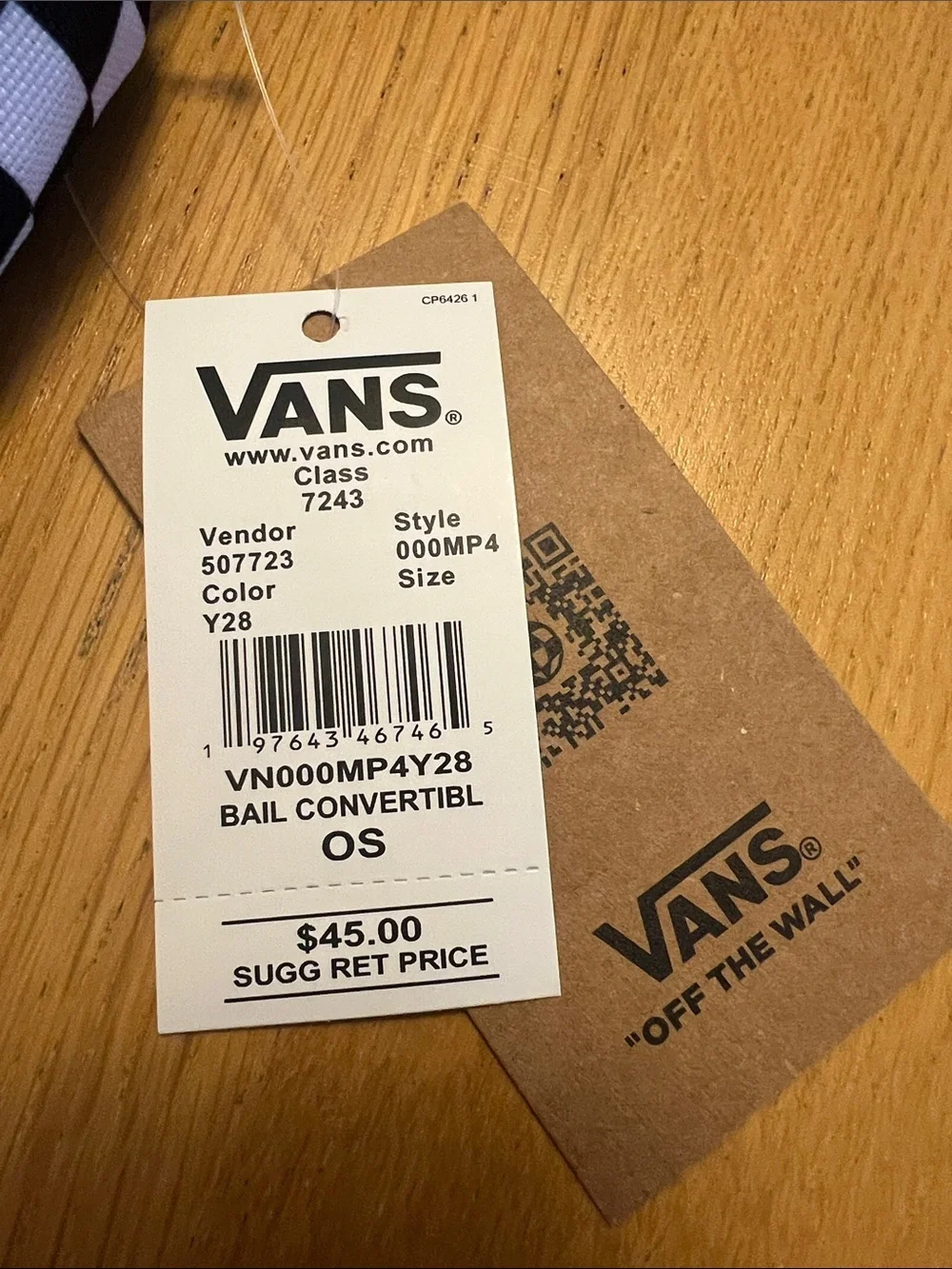 Vans convertible bag with three zippered compartments and  adjustable strap NWT
